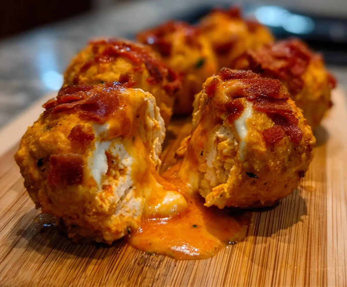 Buffalo Chicken Bacon Mozzarella Bombs