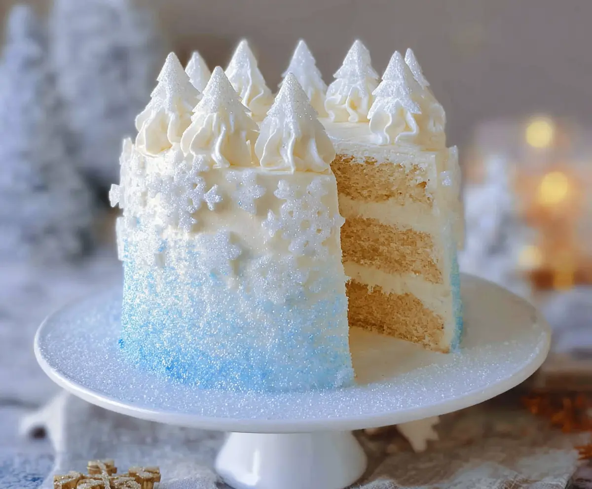 Winter Vanilla Snowflake Cake Recipe