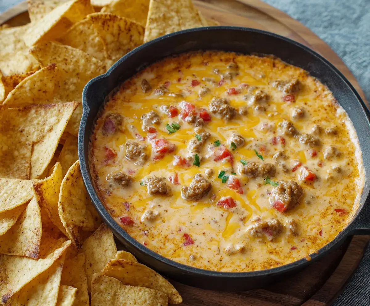 Easy Cheesy Sausage Rotel Dip