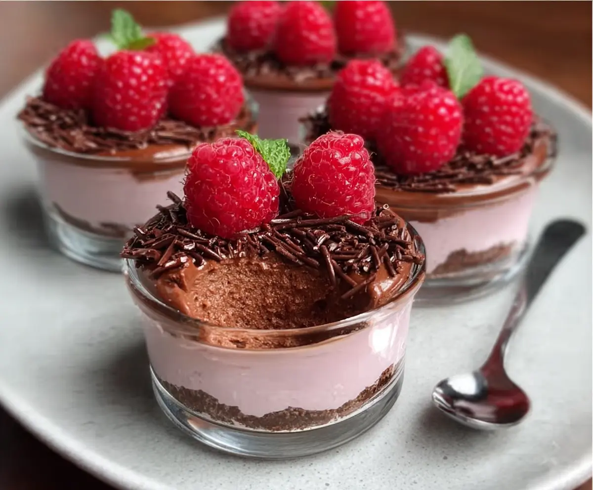 Easy Chocolate Raspberry Mousse Cups