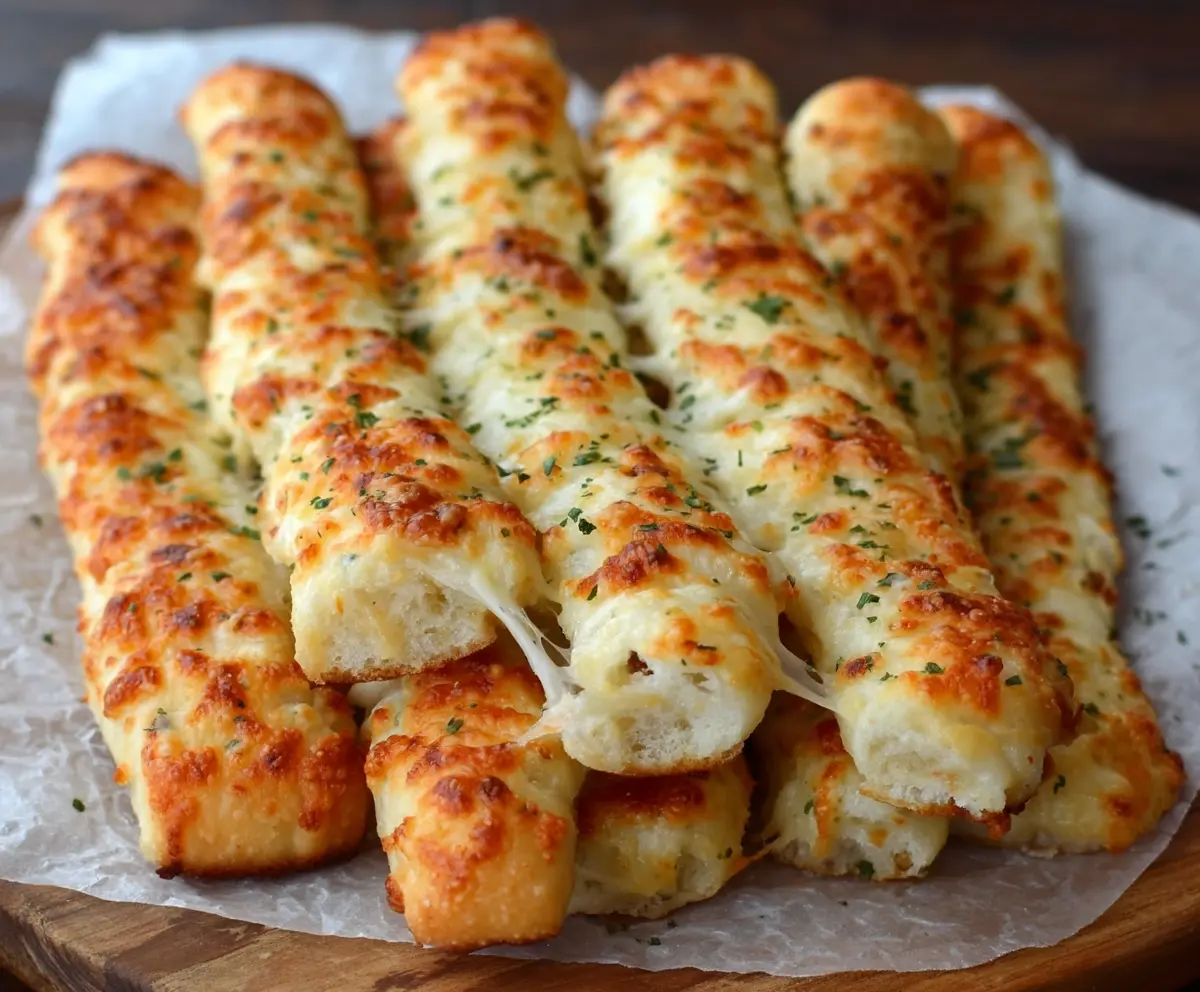 Crispy Cheesy Sourdough Breadsticks