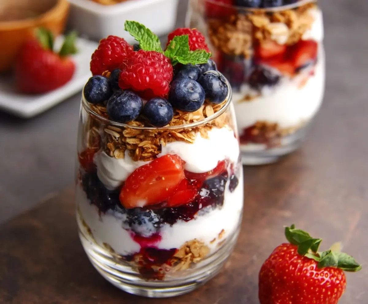 Easy Greek Yogurt Berry Parfaits