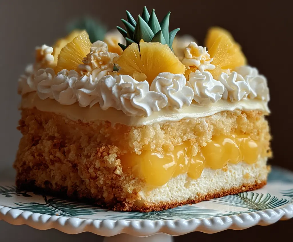 Delicious Pineapple Heaven Cake with fresh pineapple chunks and fluffy frosting