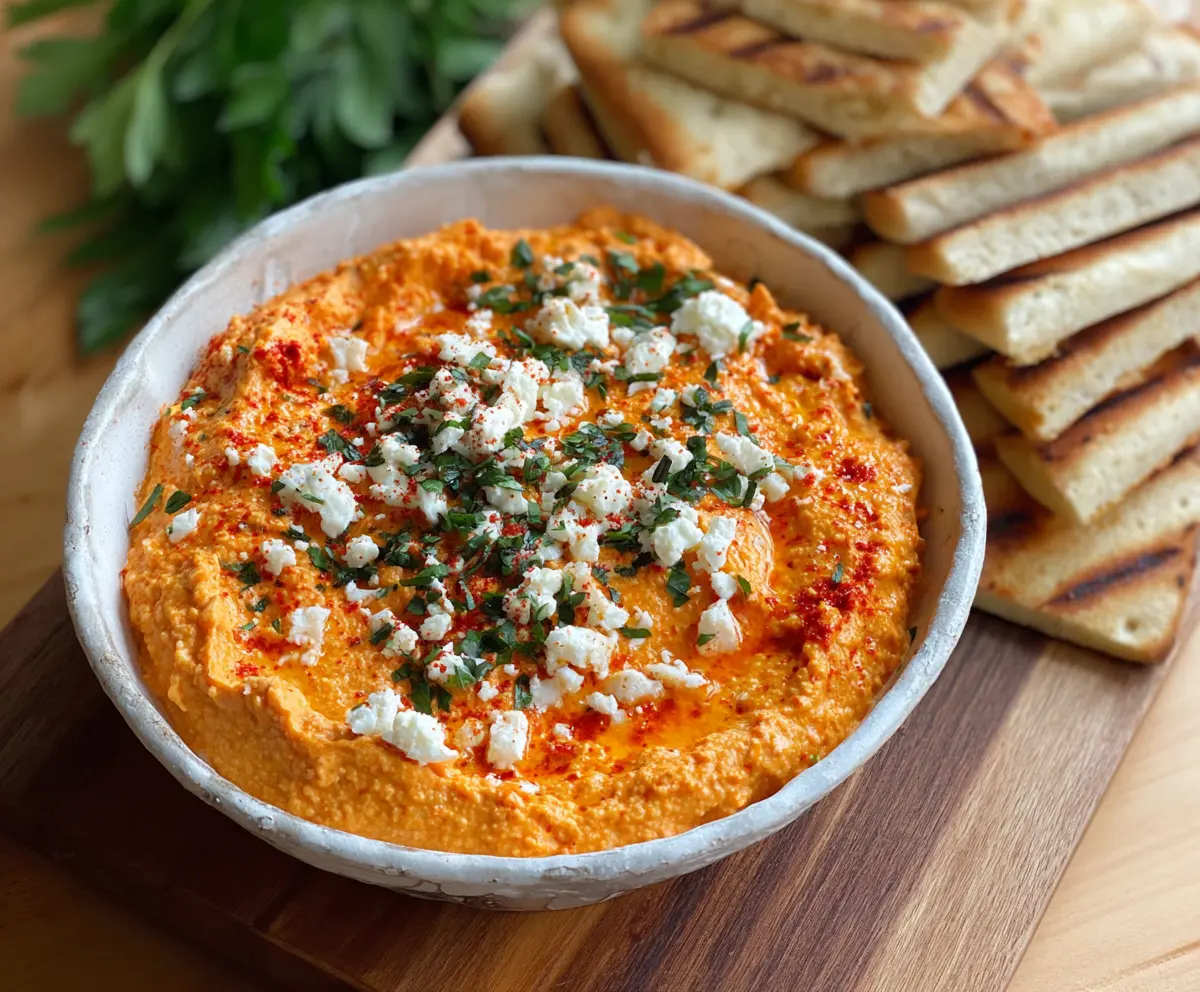 Easy Roasted Red Pepper & Feta Dip