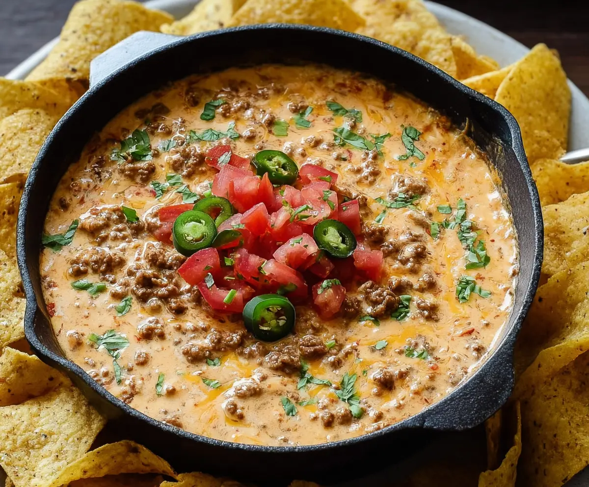 Easy Rotel Dip with Ground Beef
