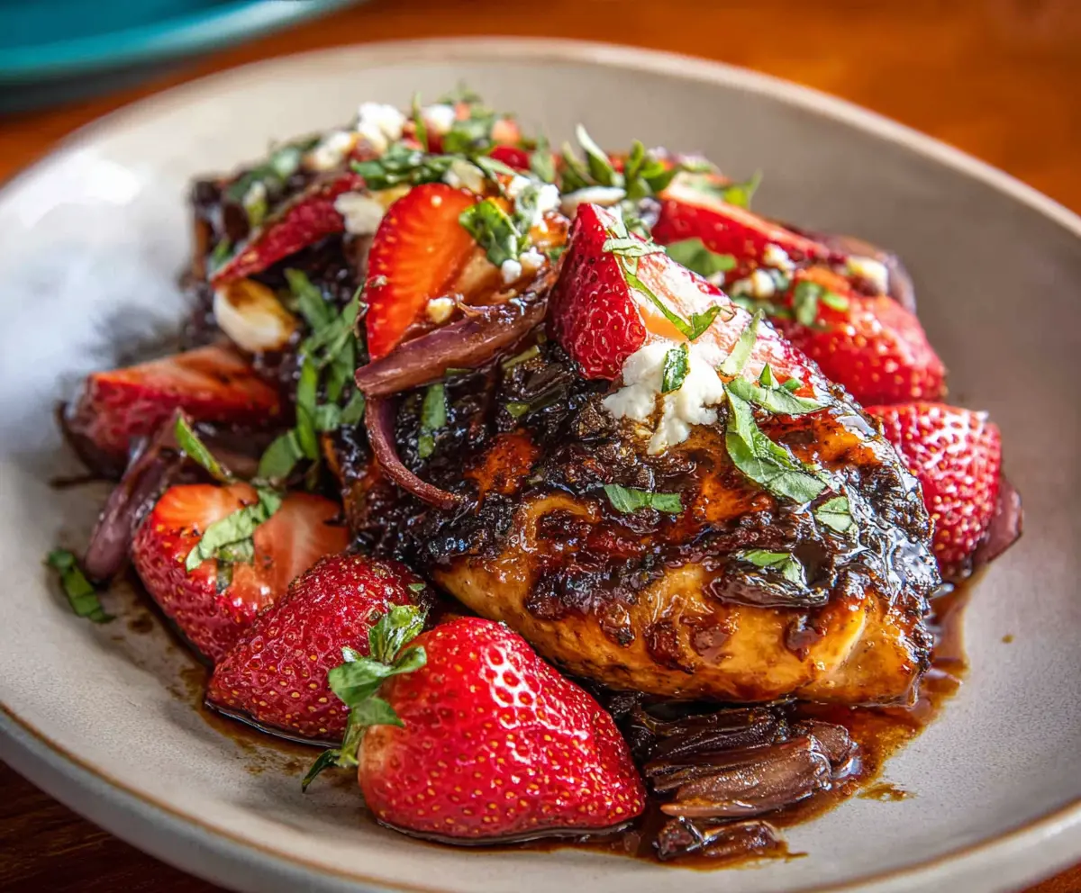 Balsamic Glazed Chicken with Strawberries