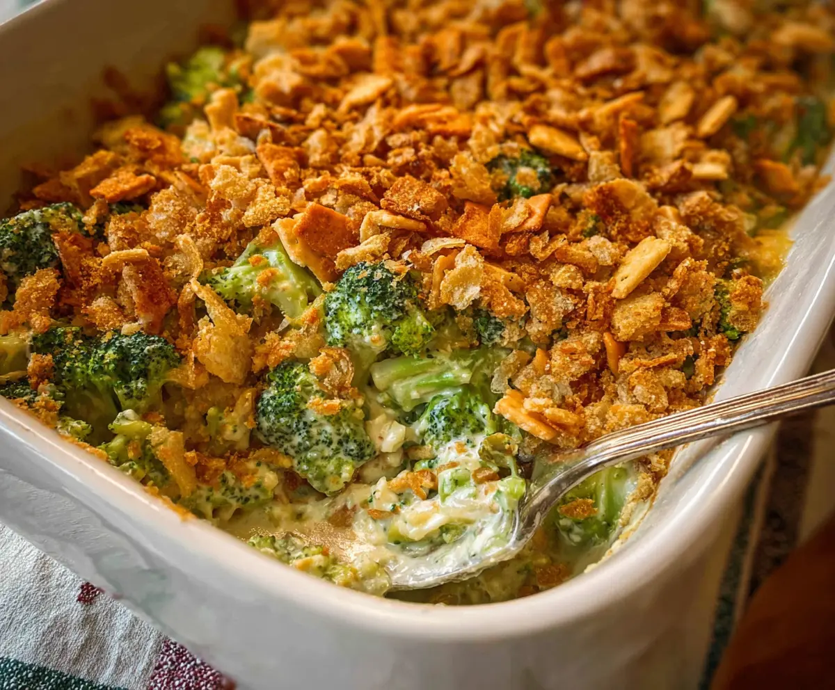 Easy Broccoli Casserole with Ritz Crackers