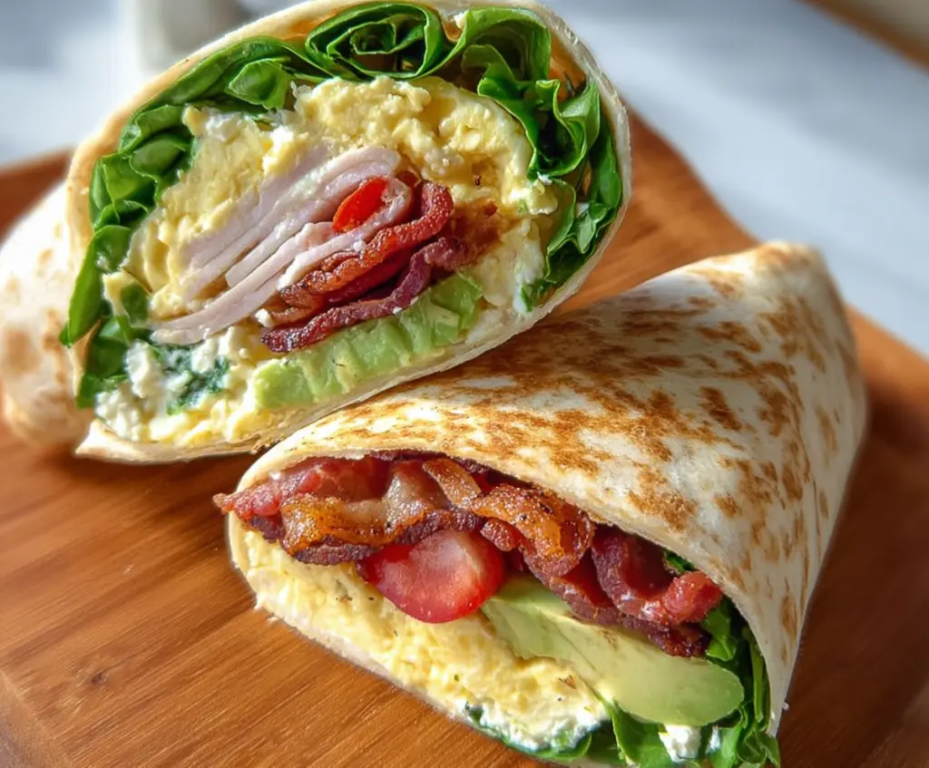 Healthy cottage cheese breakfast wrap with fresh vegetables for a nutritious start to your day.