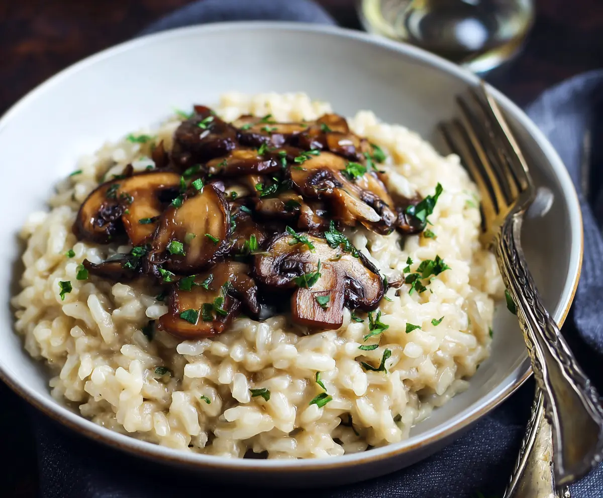 Easy Creamy Mushroom Risotto for Two