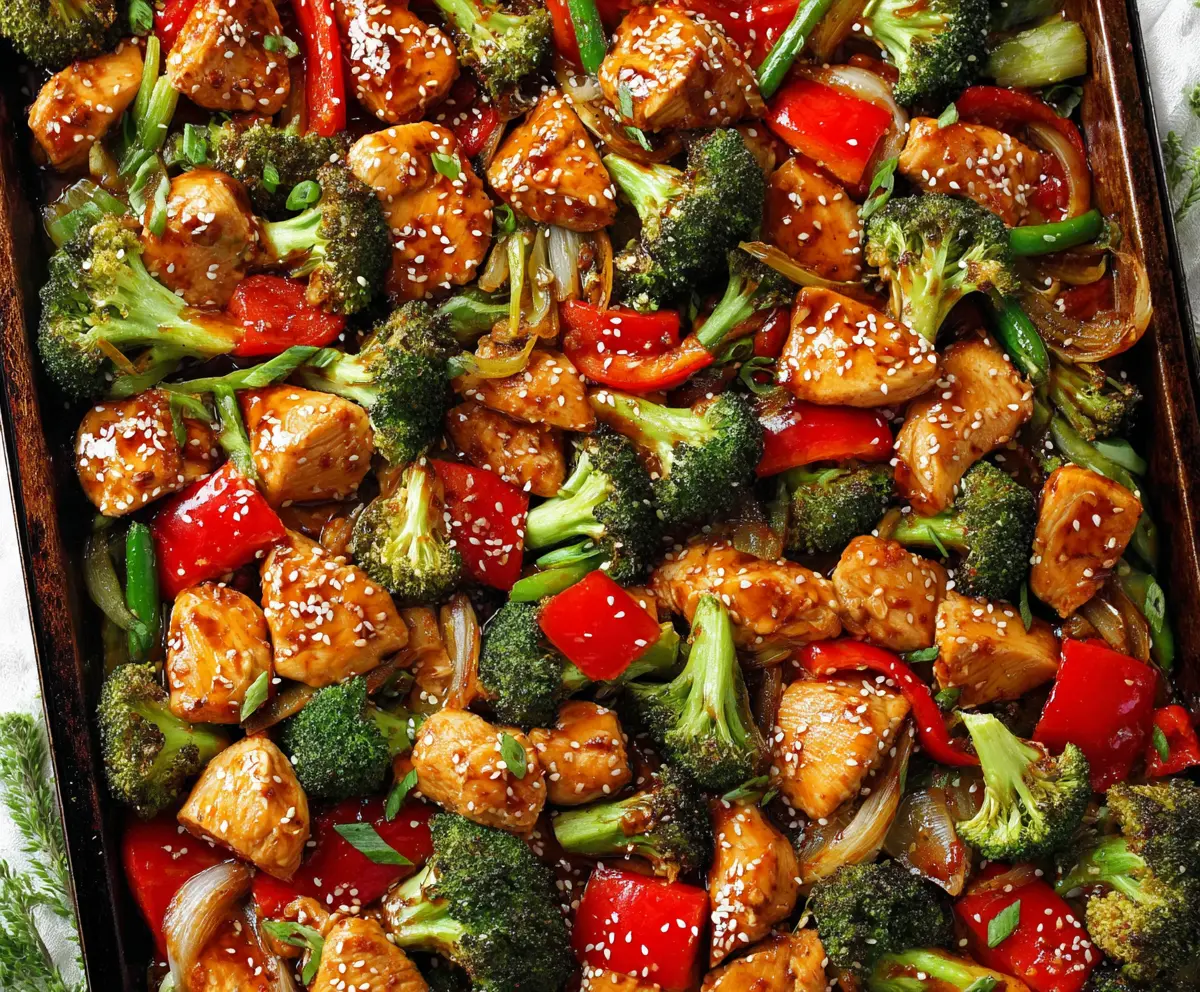 Easy Sheet Pan Sesame Chicken & Veggies