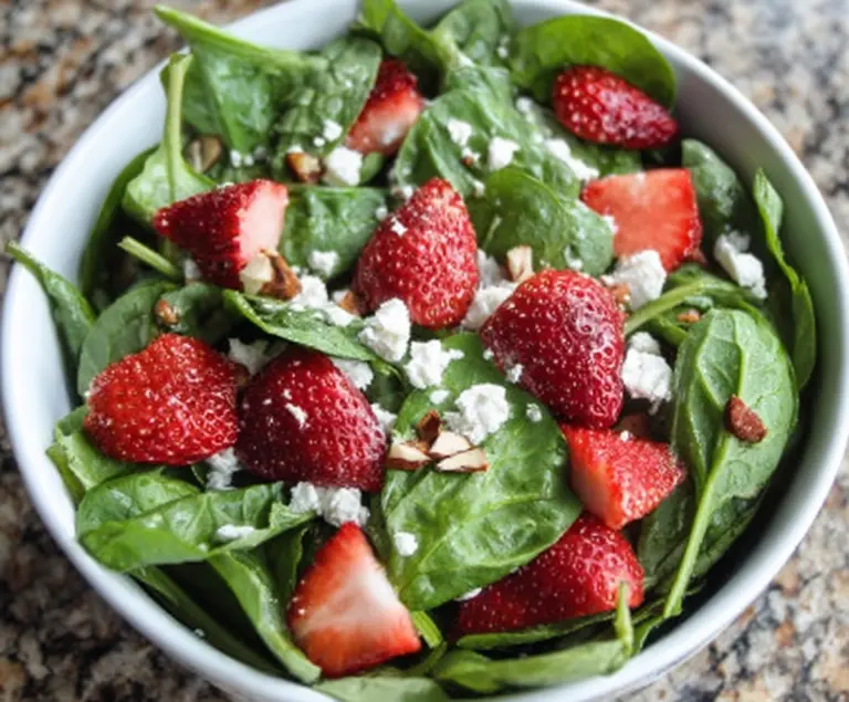 Strawberry Spinach Salad with Goat Cheese