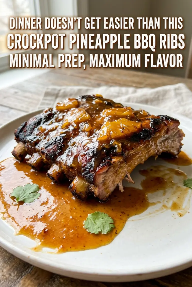 Crockpot Pineapple BBQ Ribs