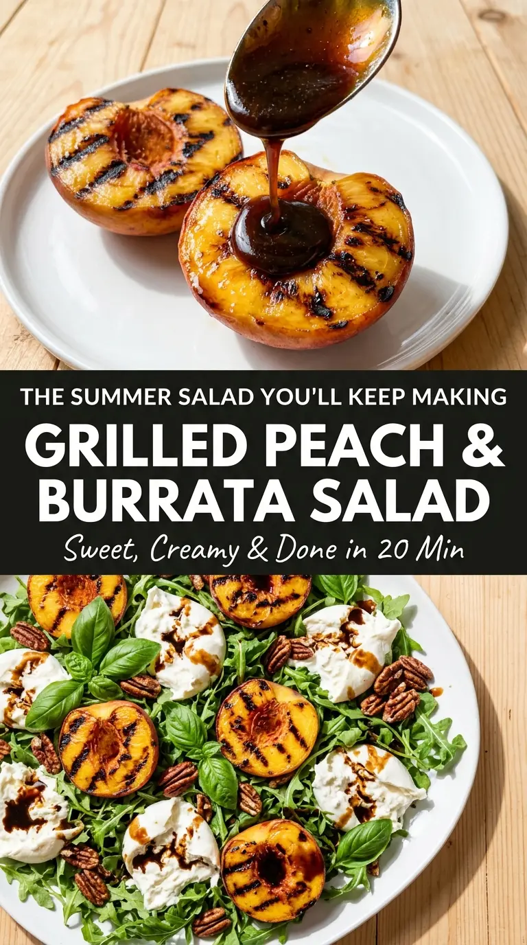 Grilled Peach and Burrata Salad smoky creamy peppery