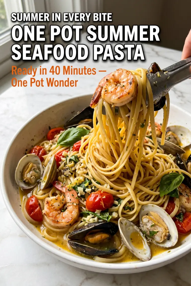 One Pot Summer Seafood Pasta