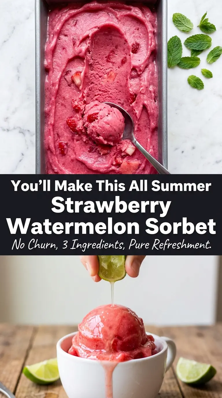 Strawberry Watermelon Sorbet frozen fruity bright