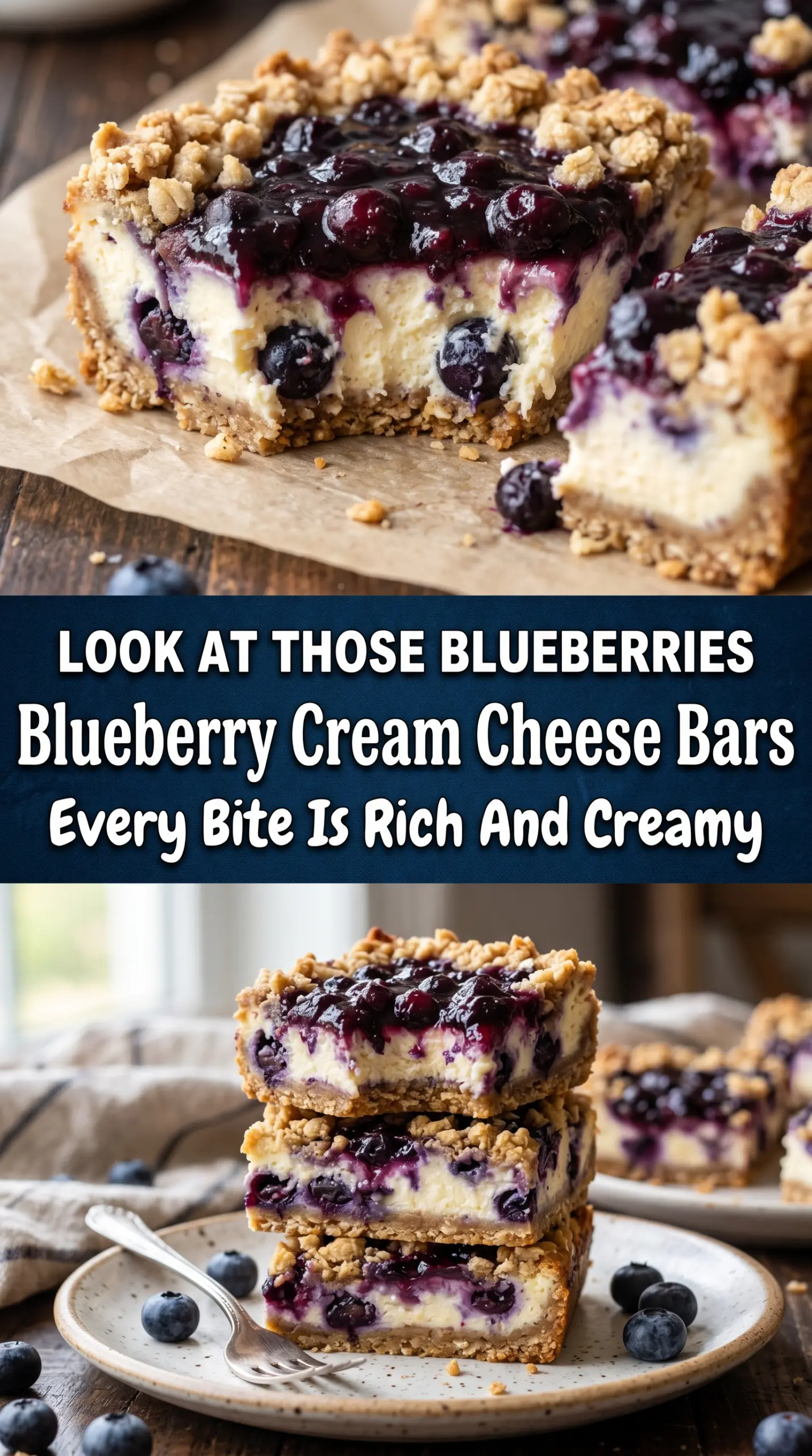 Blueberry Cream Cheese Bars buttery creamy blueberry