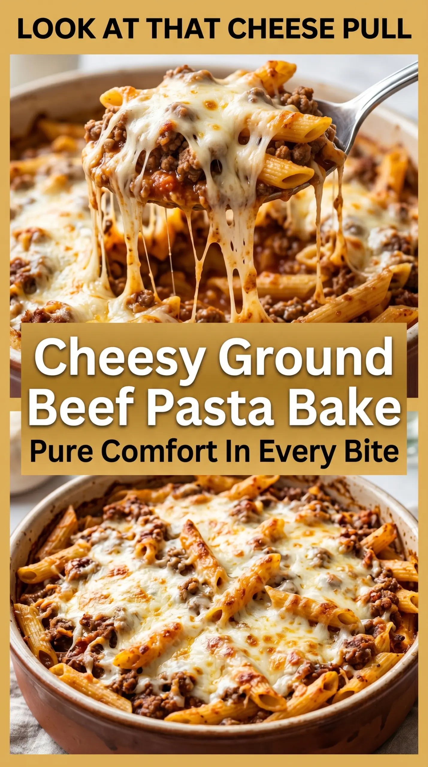 Cheesy Ground Beef Pasta Bake cheesy beef pasta bake