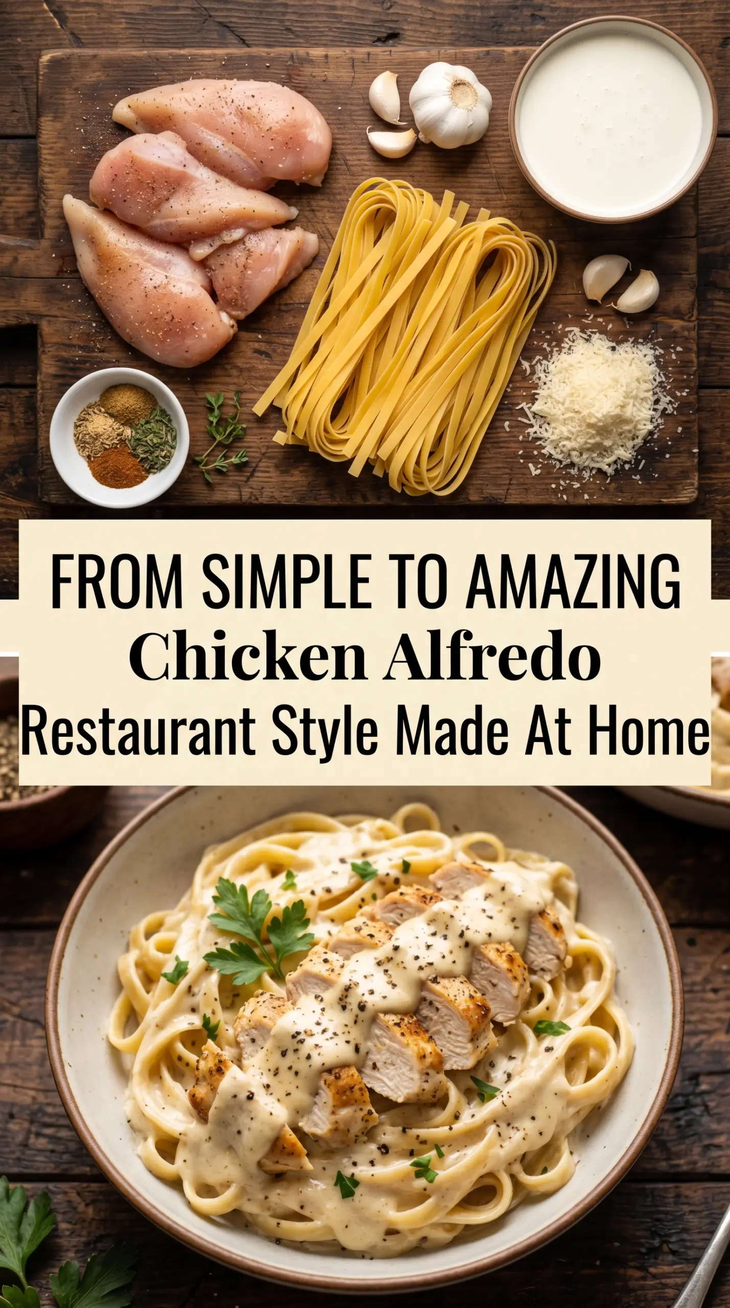Creamy Chicken Alfredo Pasta rich Parmesan pasta