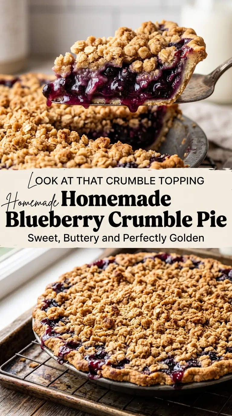 Homemade Blueberry Crumble Pie