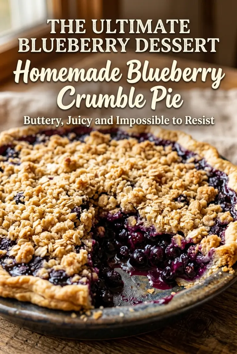 Homemade Blueberry Crumble Pie