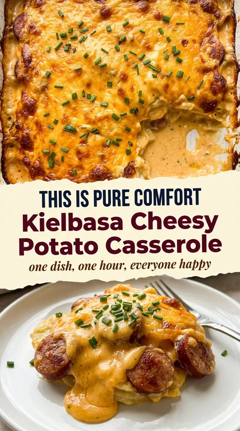 Kielbasa Sausage Cheesy Potato Casserole