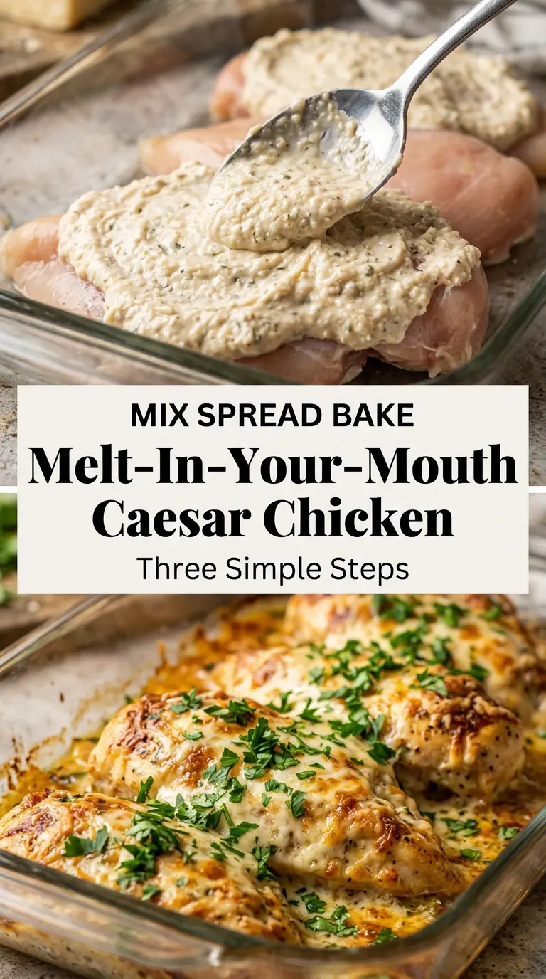 Melt-In-Your-Mouth Caesar Chicken creamy baked golden