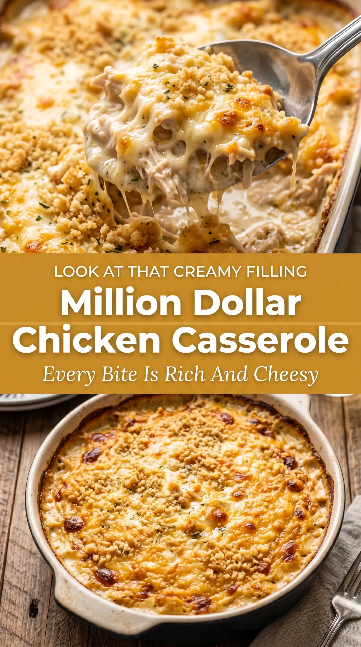 Million Dollar Chicken Casserole creamy cheesy comfort