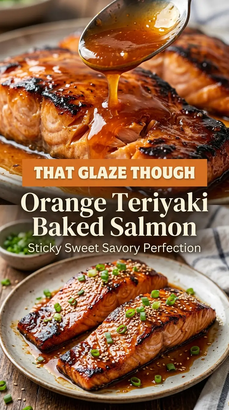 Orange teriyaki baked salmon glossy citrus sesame