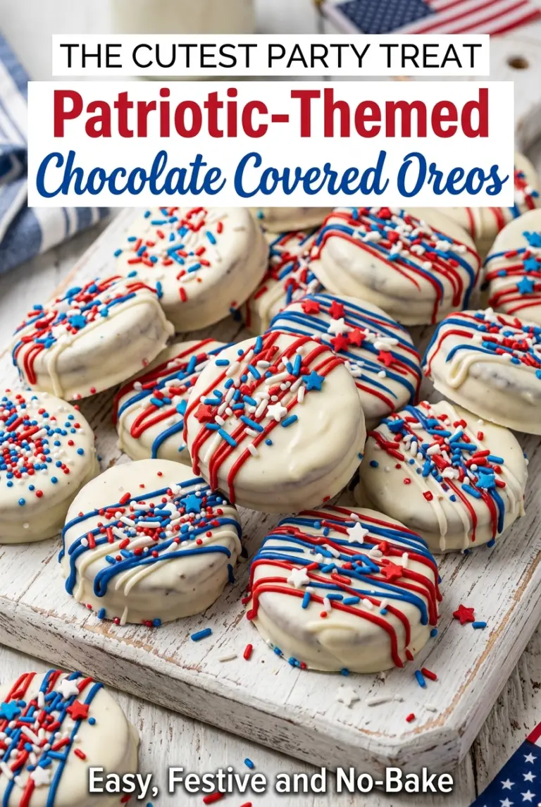 Patriotic-Themed Chocolate Covered Oreos