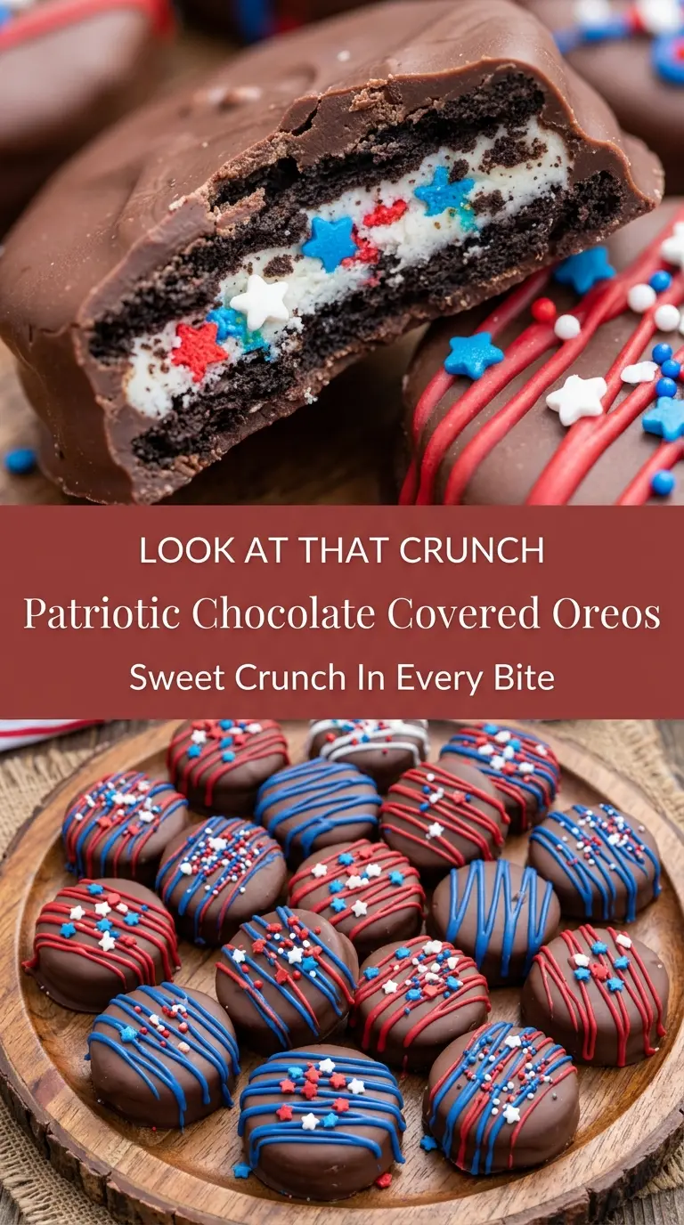 Patriotic-Themed Chocolate Covered Oreos