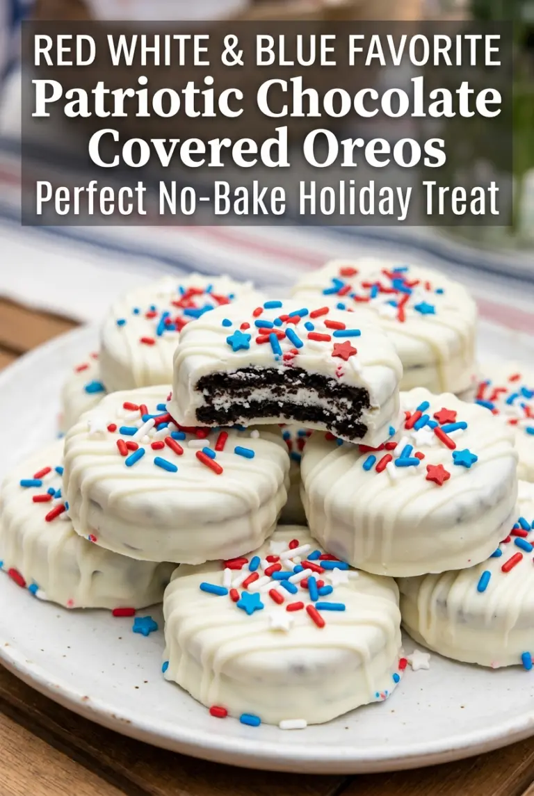 Patriotic-Themed Chocolate Covered Oreos