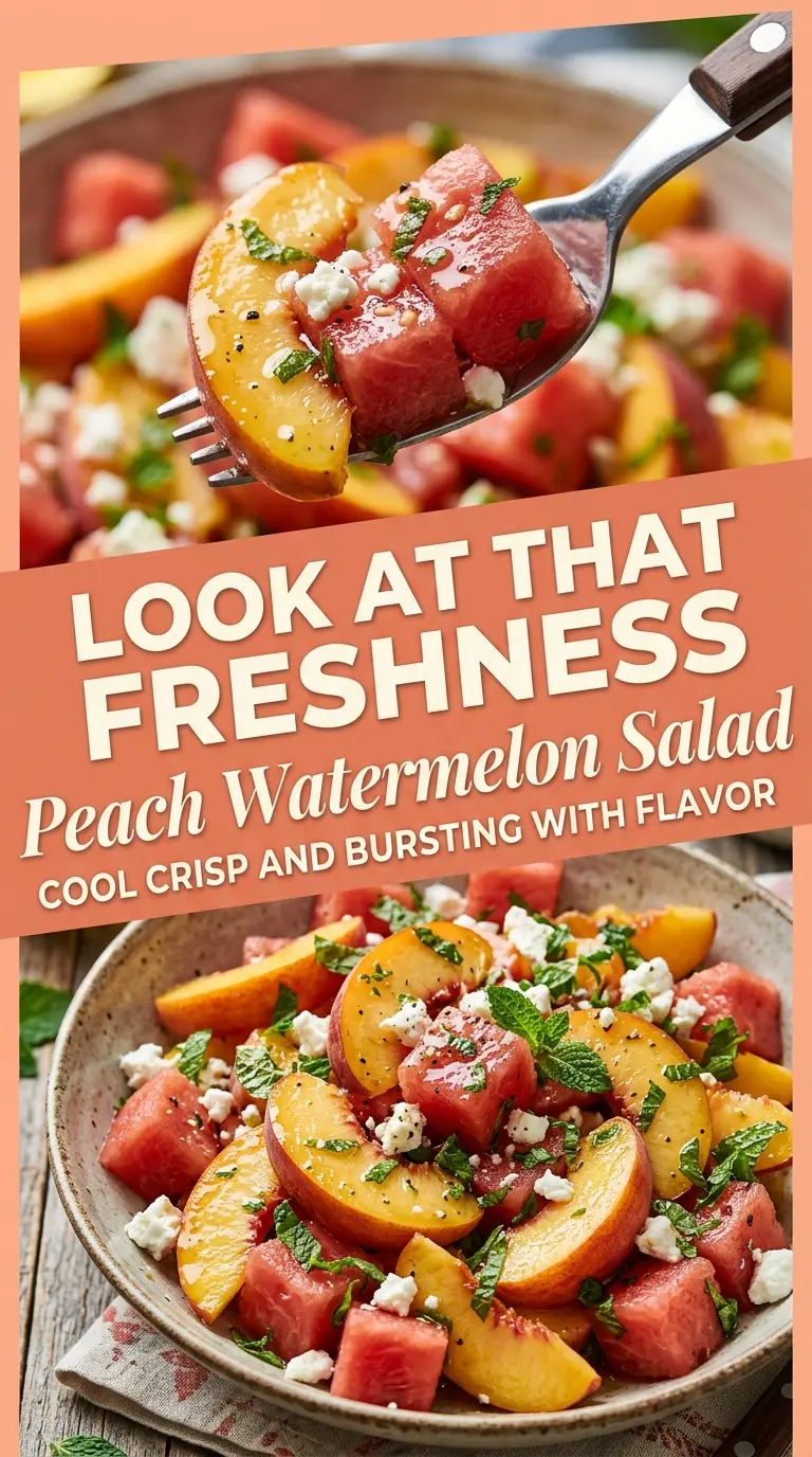 Peach Watermelon Salad juicy refreshing feta