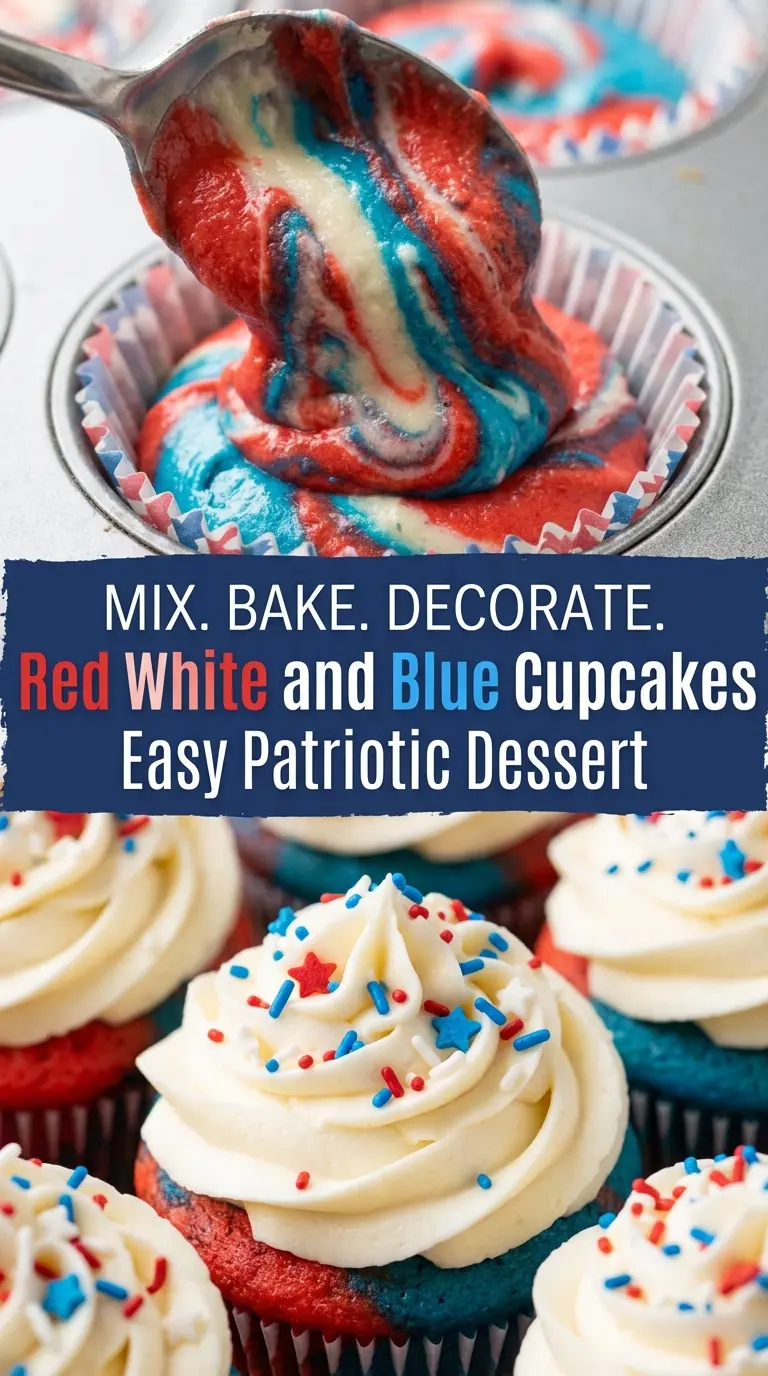 Red White and Blue Cupcakes