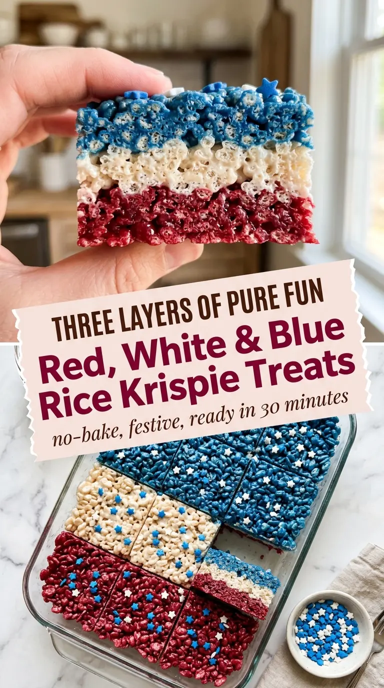 Red, White, and Blue Rice Krispie Treats