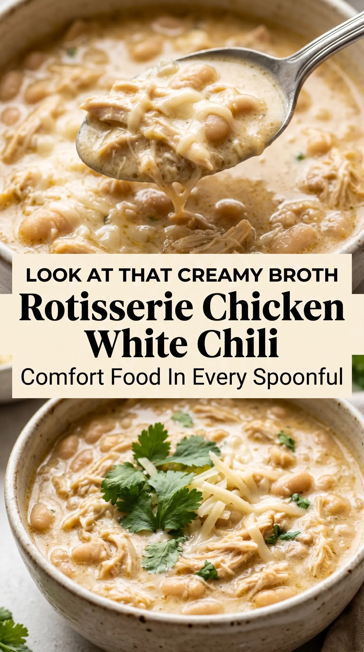 Rotisserie Chicken White Chili creamy hearty