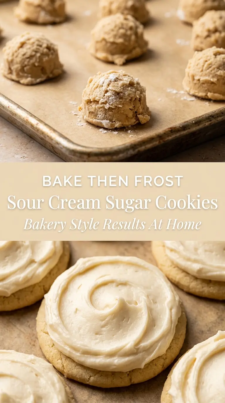 Soft Sour Cream Sugar Cookies with Cream Cheese Frosting soft tangy bakery-style