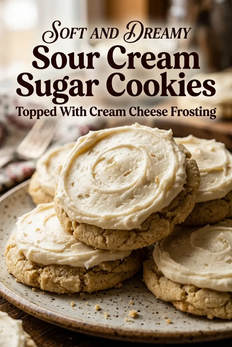 Soft Sour Cream Sugar Cookies with Cream Cheese Frosting