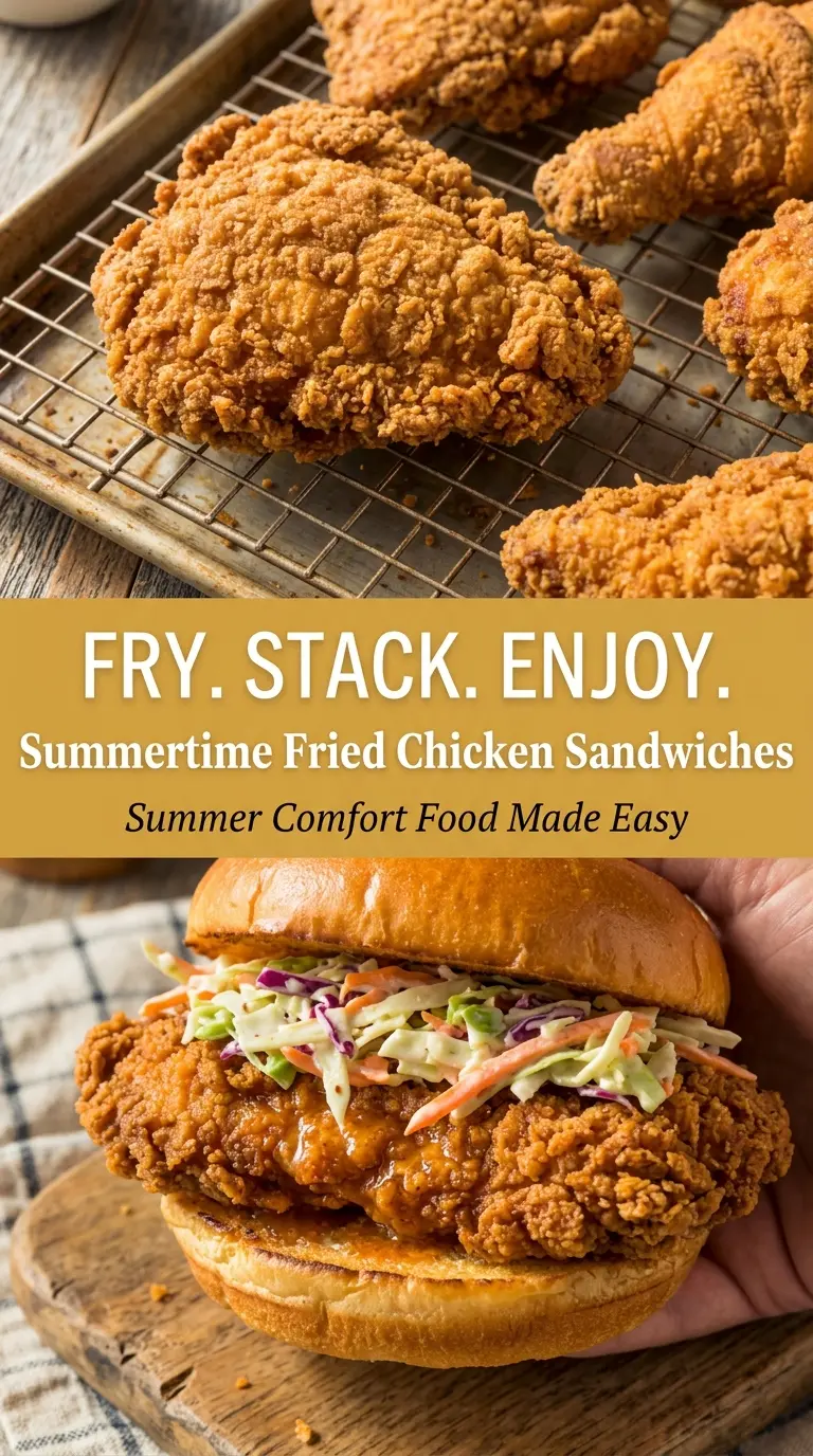 Summertime Fried Chicken Sandwiches With Tangy Slaw