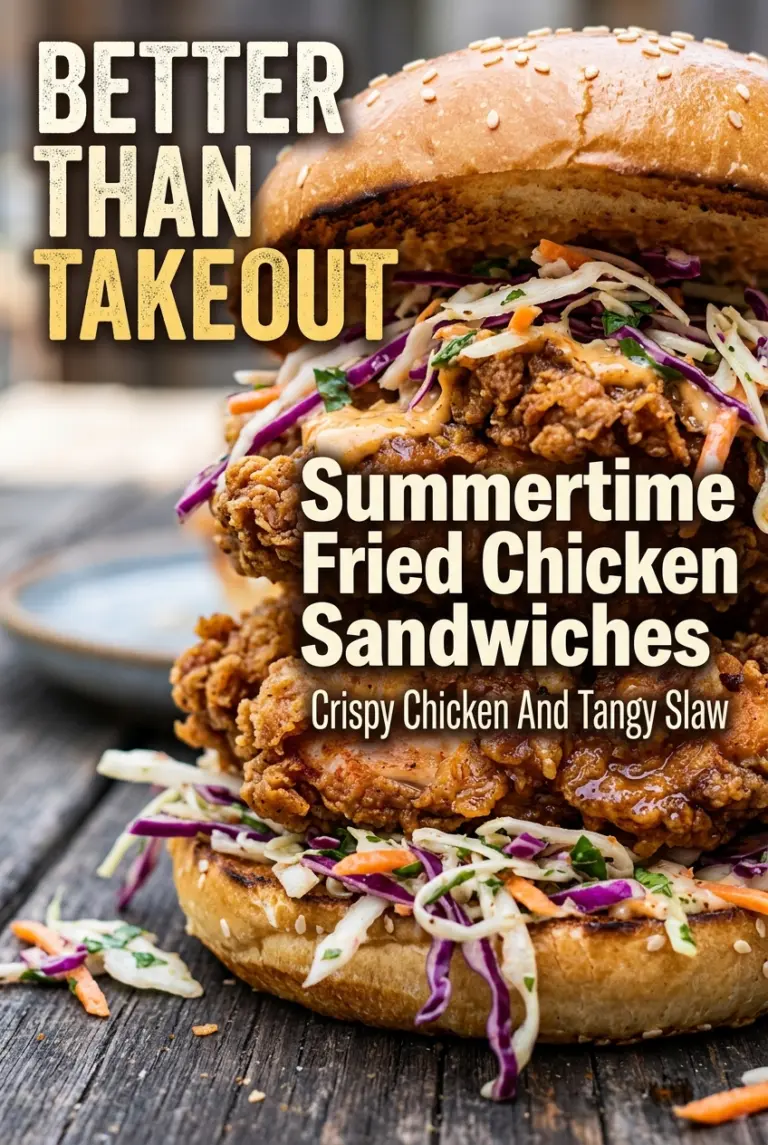Summertime Fried Chicken Sandwiches with Tangy Slaw