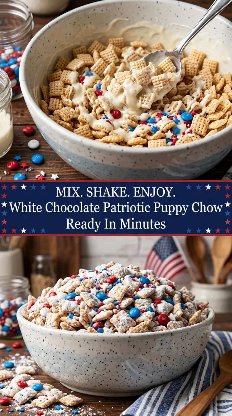White Chocolate Patriotic Puppy Chow