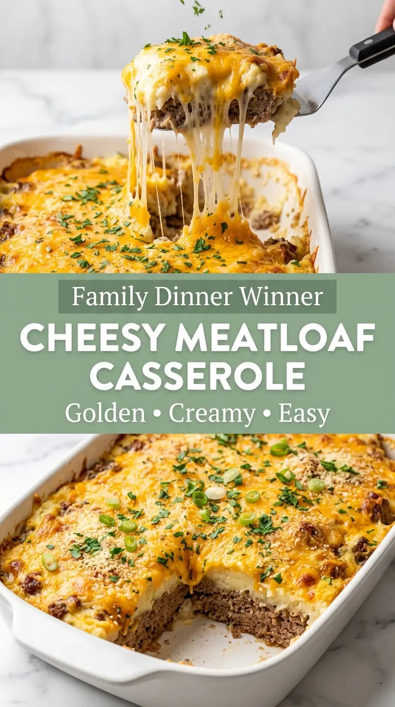 Cheesy Meatloaf Casserole hearty cheesy baked dinner