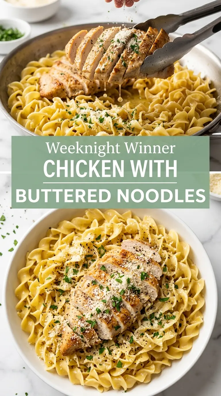 Chicken with Buttered Noodles juicy garlicky creamy