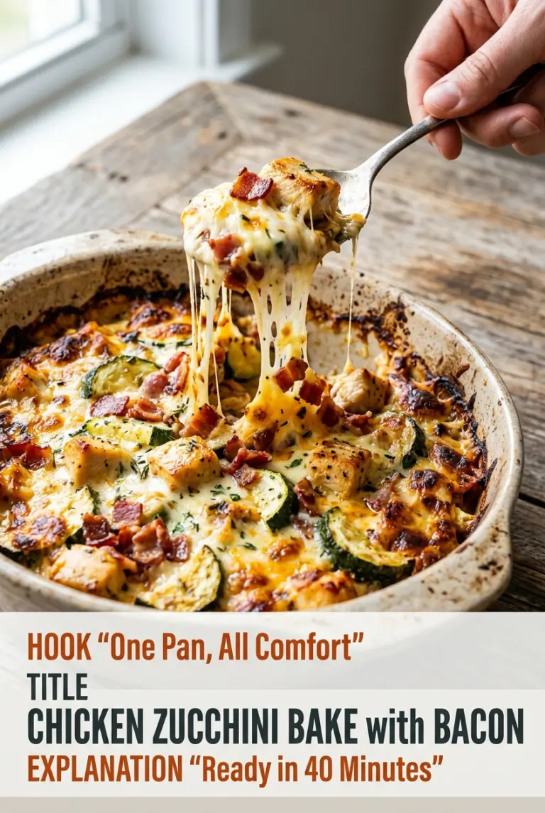 Chicken Zucchini Bake with Bacon