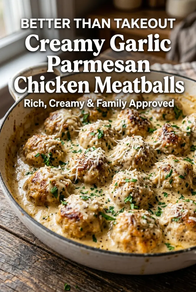 Creamy Garlic Parmesan Chicken Meatballs