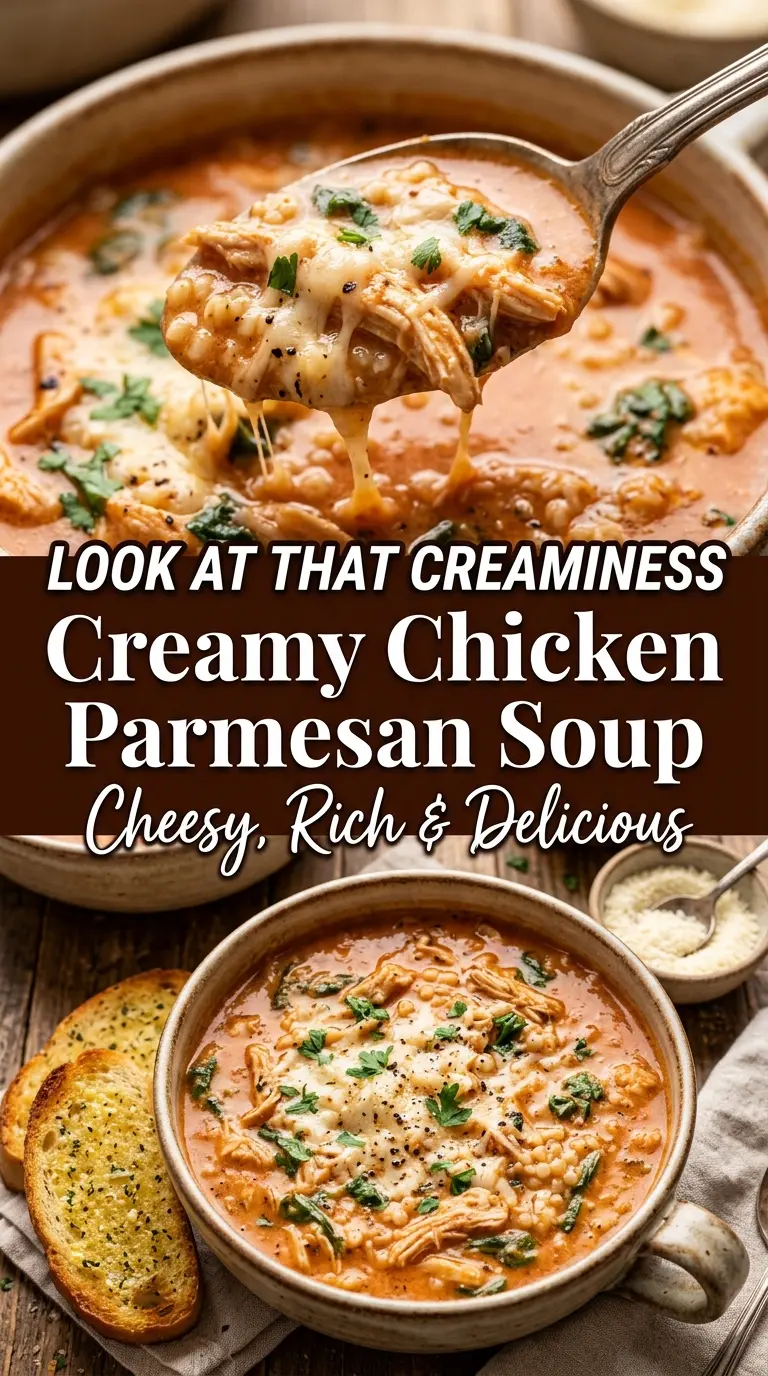 Crock Pot Creamy Chicken Parmesan Soup creamy comforting