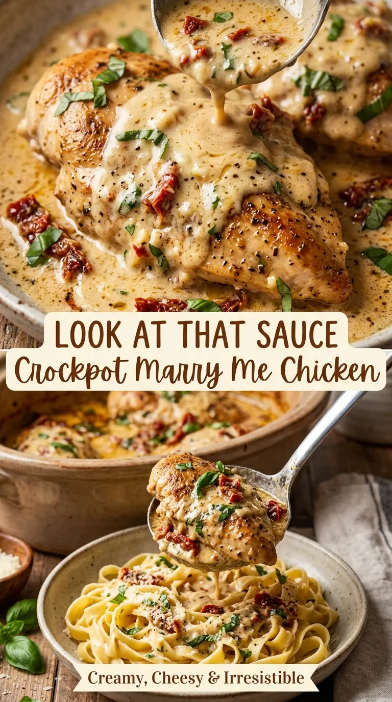Crockpot Marry Me Chicken creamy garlic, Parmesan, tender