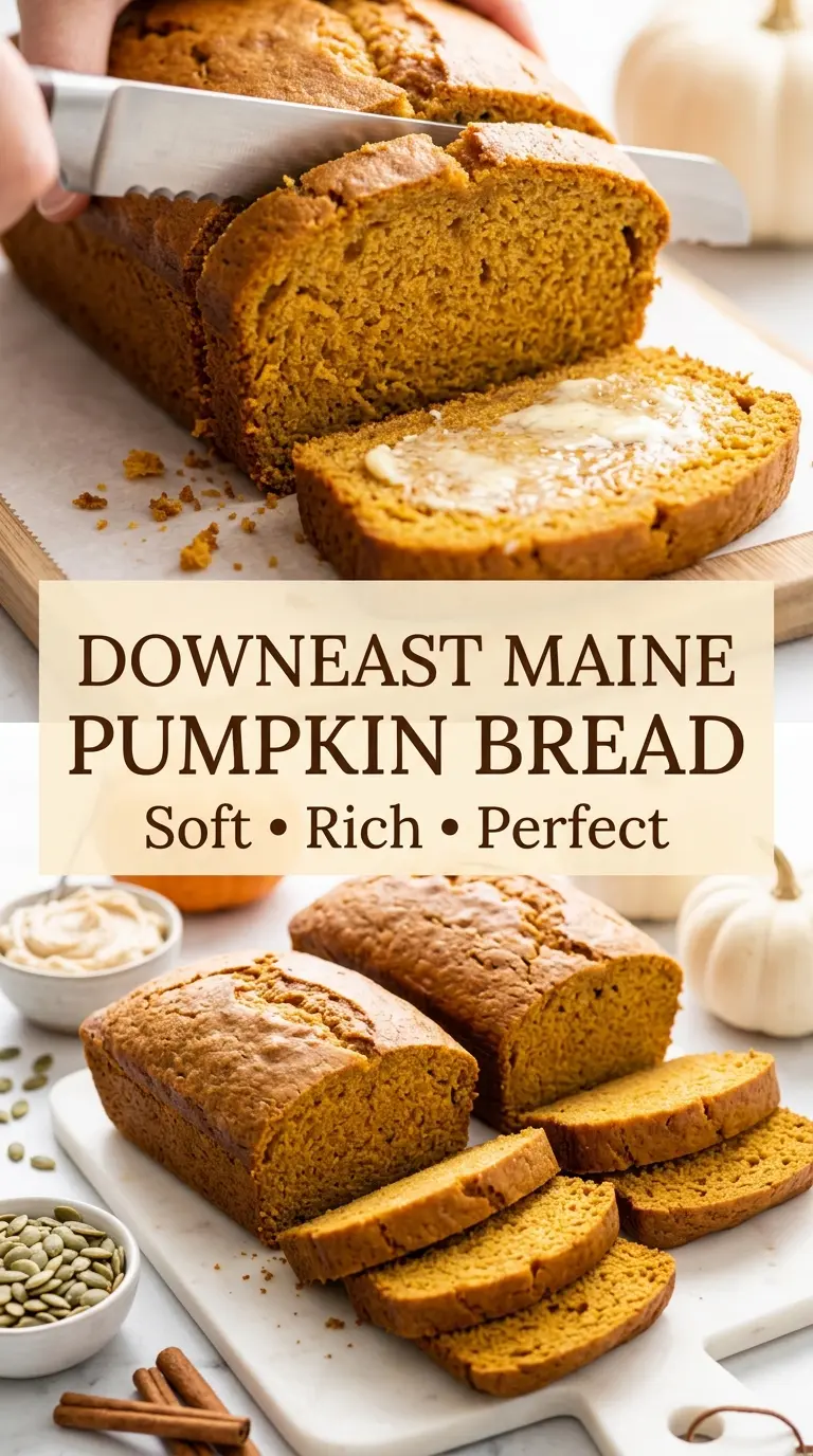 Downeast Maine Pumpkin Bread moist spiced loaf