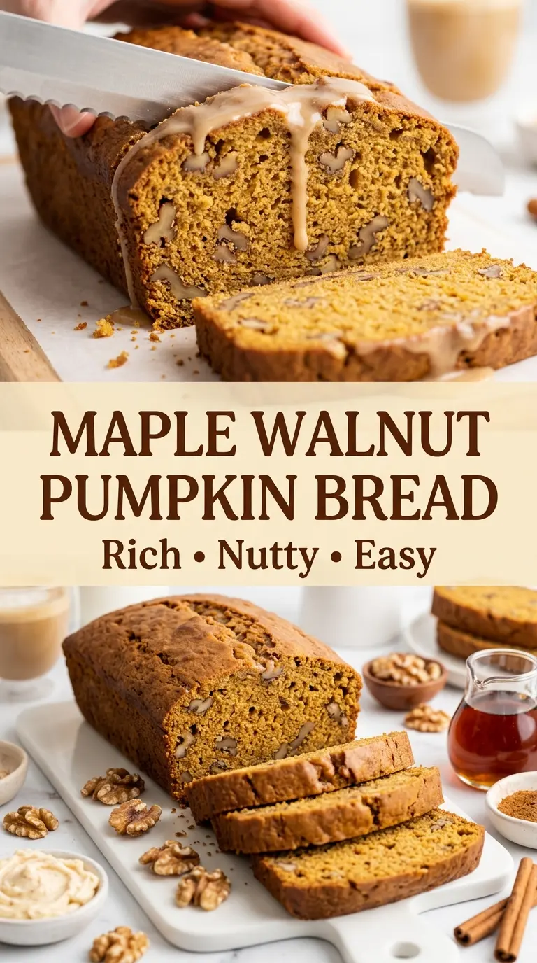 Maple Walnut Pumpkin Bread moist spiced loaf