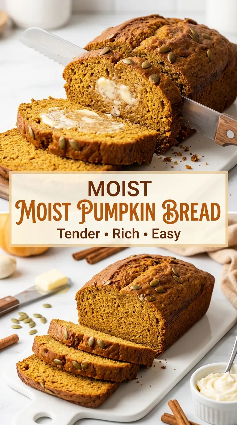 Moist pumpkin bread soft spiced crumb