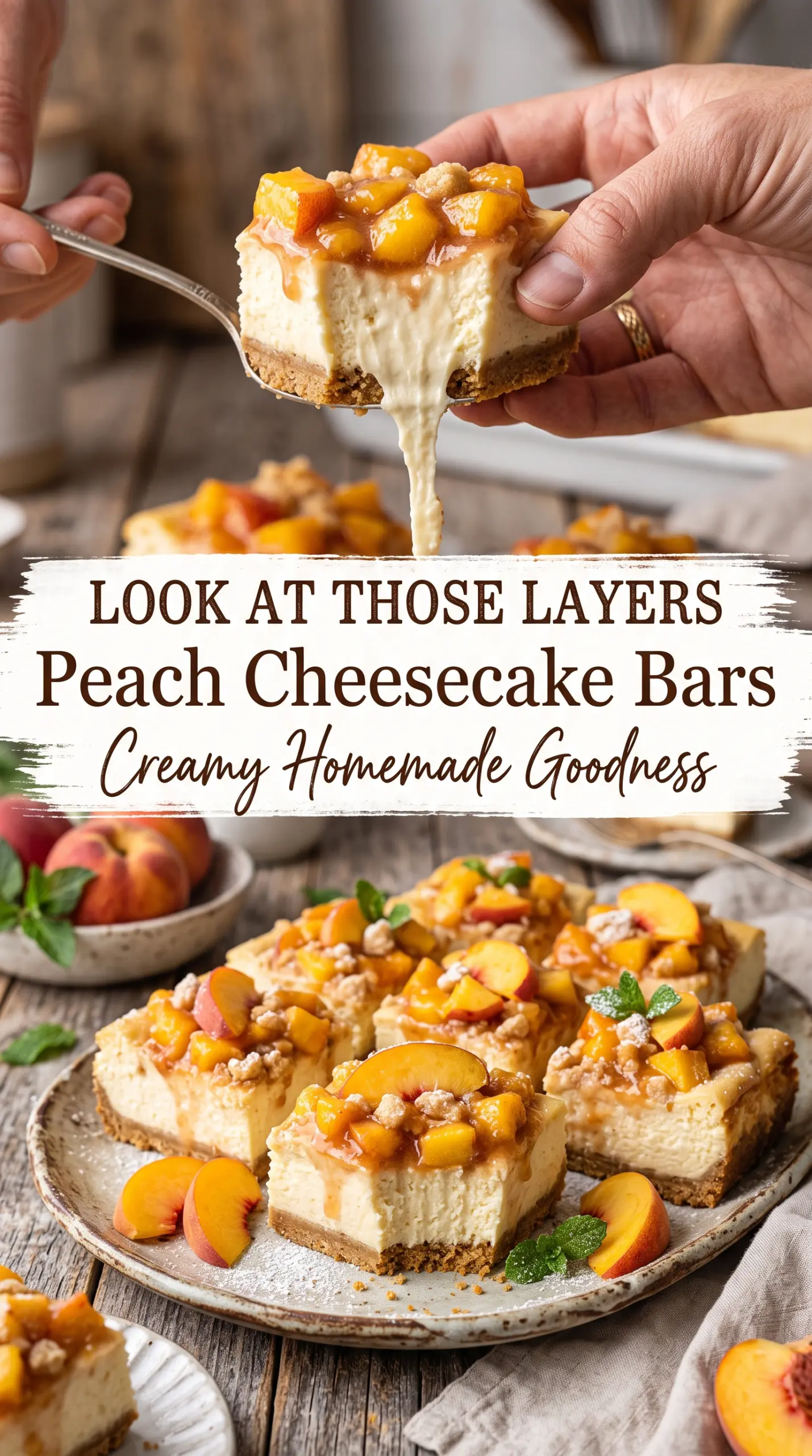 Peach Cheesecake Bars